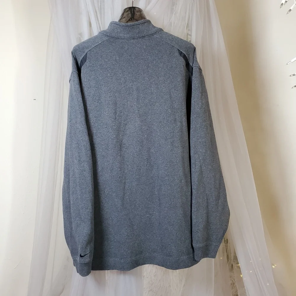 Nike Golf Dri-Fit 1/4 Zip Long Sleeve Knit Pullover Athleisure Size XL Gray